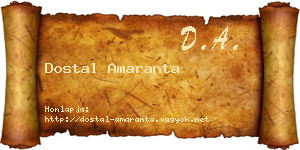 Dostal Amaranta névjegykártya